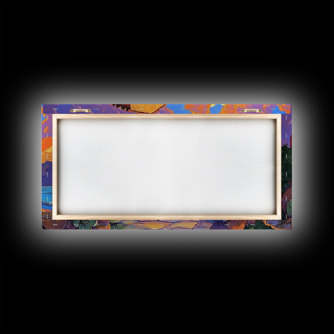 Desert Adobe, Sunset, Southwest, Framed Canvas Print, southwestern home art, rustic decor, living room wall art, fall adobe style