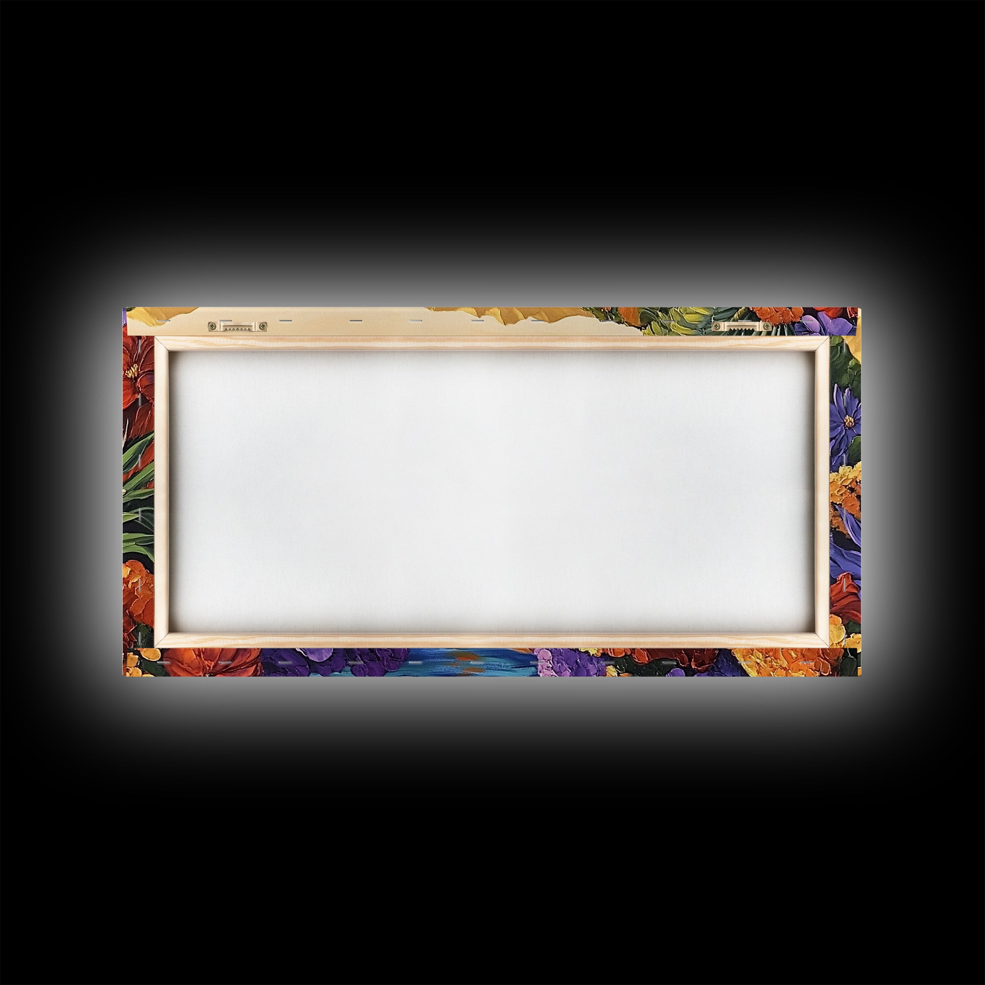 Canyon Waterfall, Desert Bloom, Sunset Rocks, Framed Canvas Print, Nature Landscape Wall Art, Boho Bedroom or Office Decor