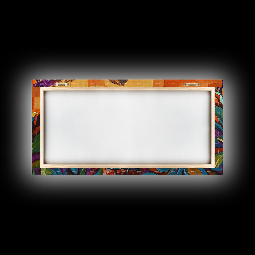 Cowgirl Desert, Vibes, Art, Framed Canvas Print, Western woman cactus wall art, rustic country home decor, southwestern living room