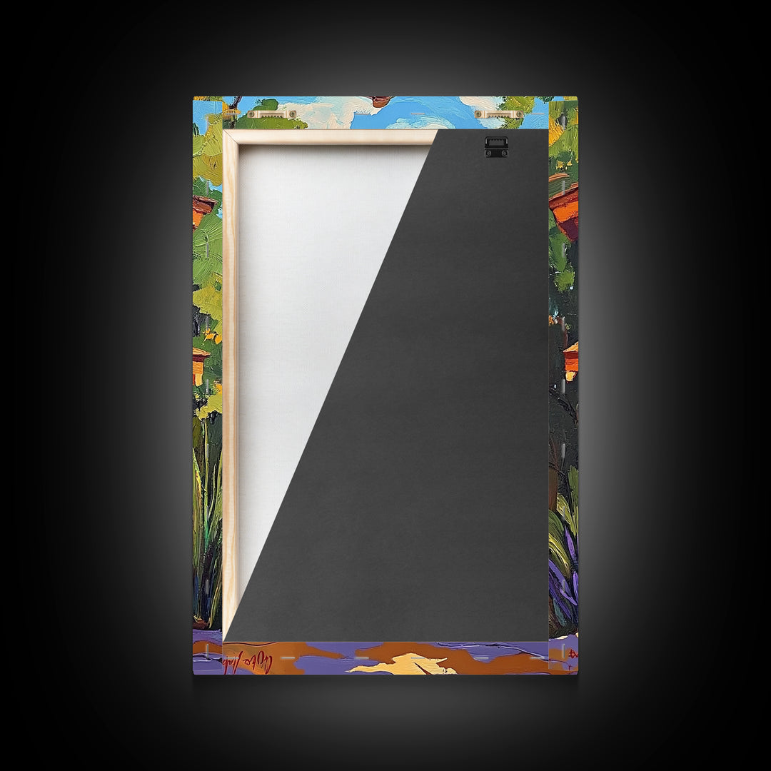 Cabin Cozy, Rustic, Nature, Framed Canvas Print log cabin wall art, autumn home decor, rustic living room print, woodland boho wall decor