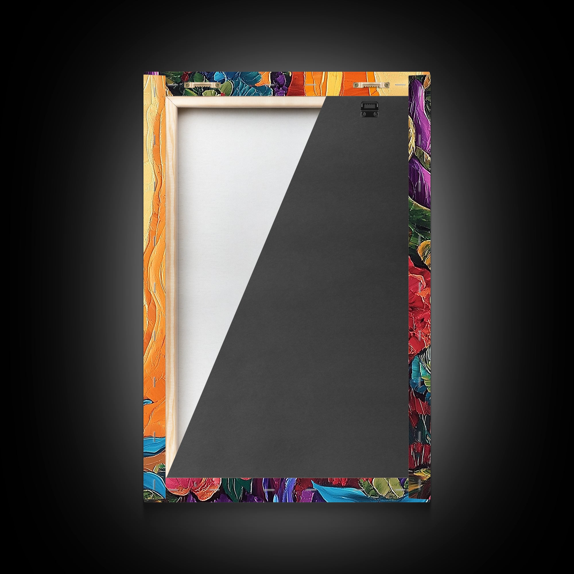 Canyon Path, Vibrant, Nature, Canvas Print bold textured painting, desert botanical wall decor, hallway art, southwest boho jungle print