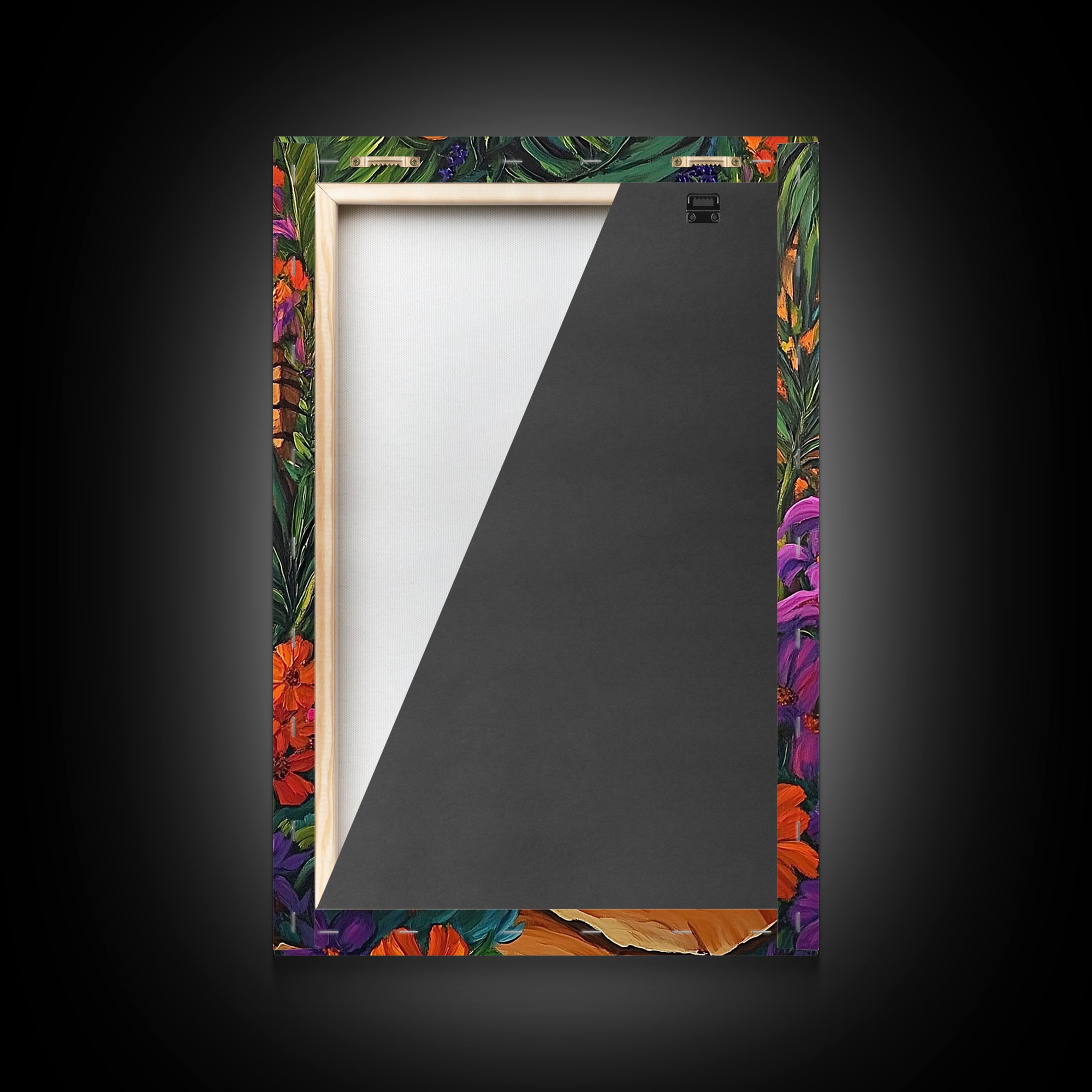 Archway Jungle, Waterfall, Framed Canvas Print, Exotic Tropical Wall Art, Bold Jungle Landscape Decor, Entryway art, Bathroom Wall Art