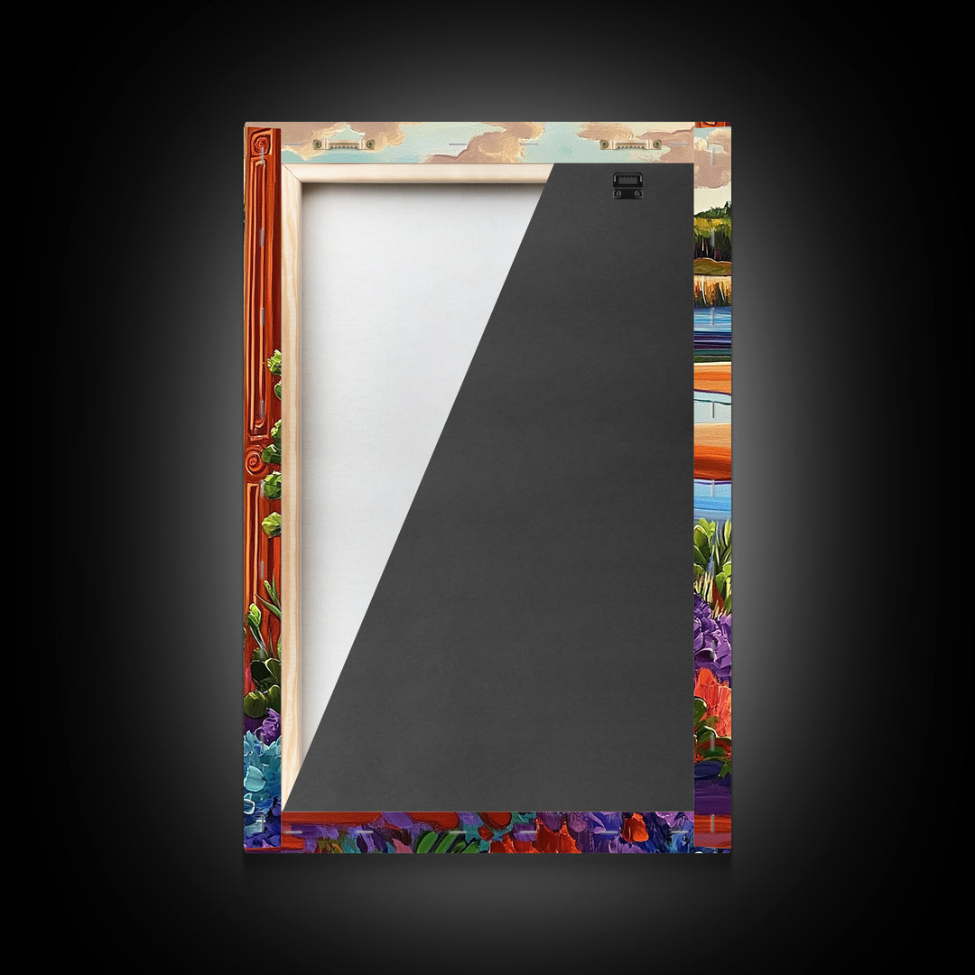 River Marsh, Reflection, Nature Landscape Canvas Print, Peaceful Lake Wall Art, Dining Room Decor, Tranquil Scenic Artwork