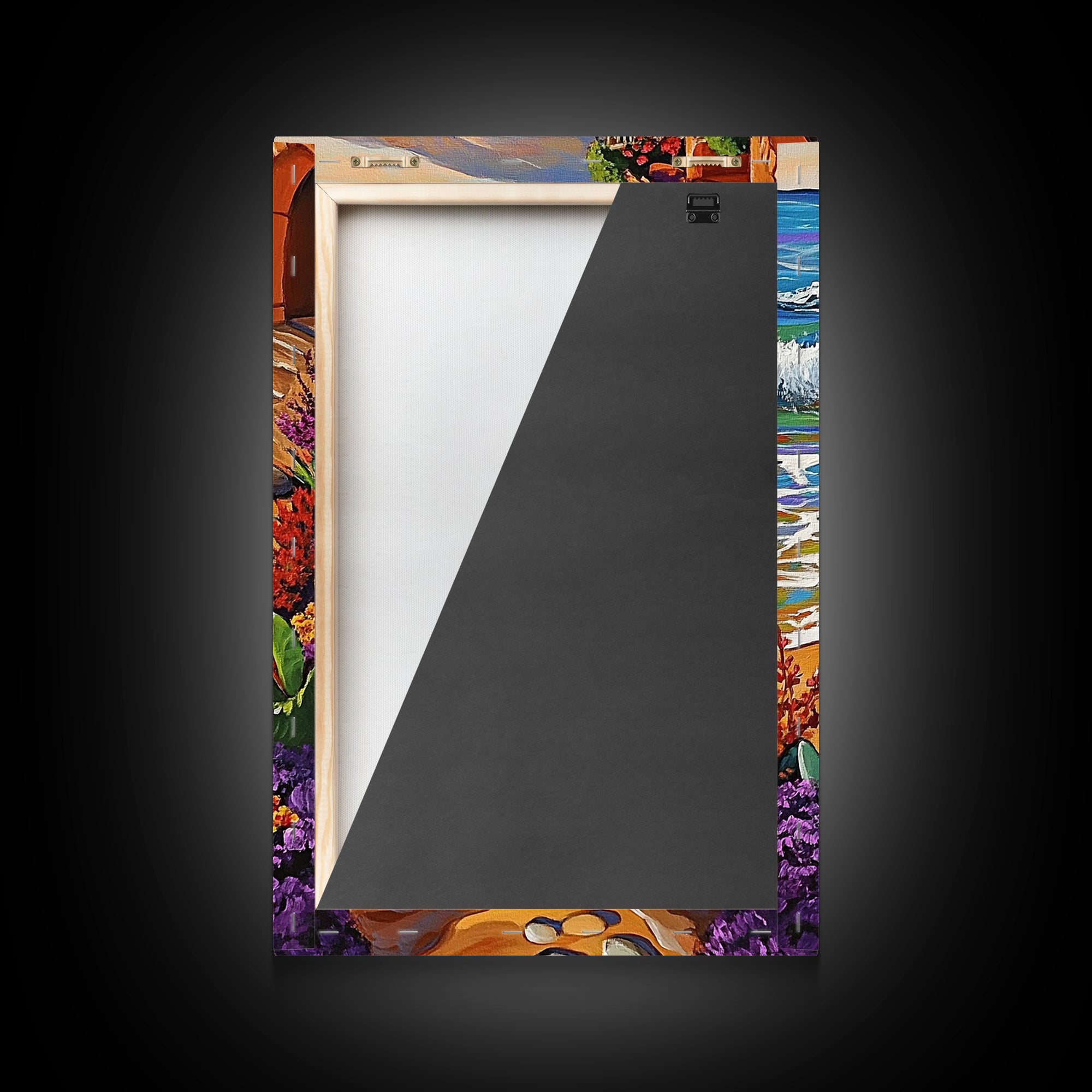 Coastal Path, Beach Steps, Ocean View, Canvas Print, tropical art, relaxing decor, vibrant seascape, Bathroom Wall Art