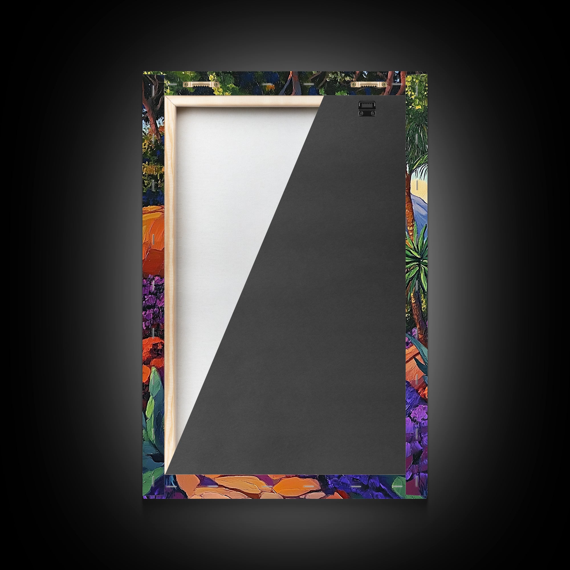 Coastal Trail, Vibrant Path, Tropical Landscape, Nature Art, Sunset Vibes, Living Room Wall Art, Canvas Print, Boho Chic Decor