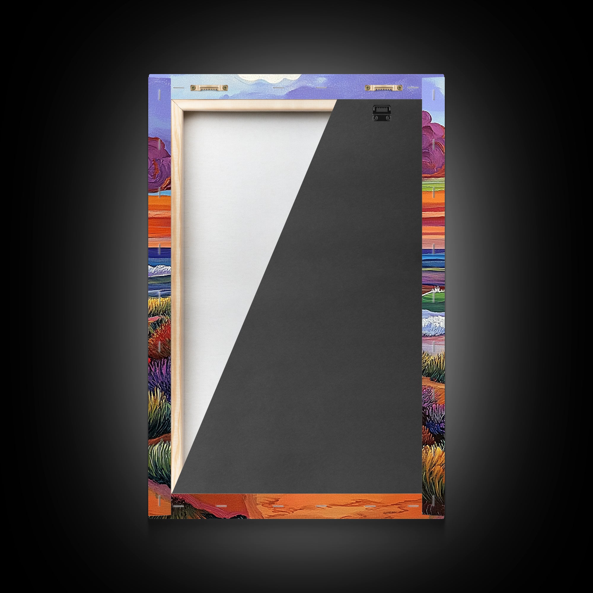 Coastal Sunset, Rolling Waves, Vibrant Beachscape, Boho Ocean Scene, Living Room Wall Art, Seaside Decor, Framed Canvas Print