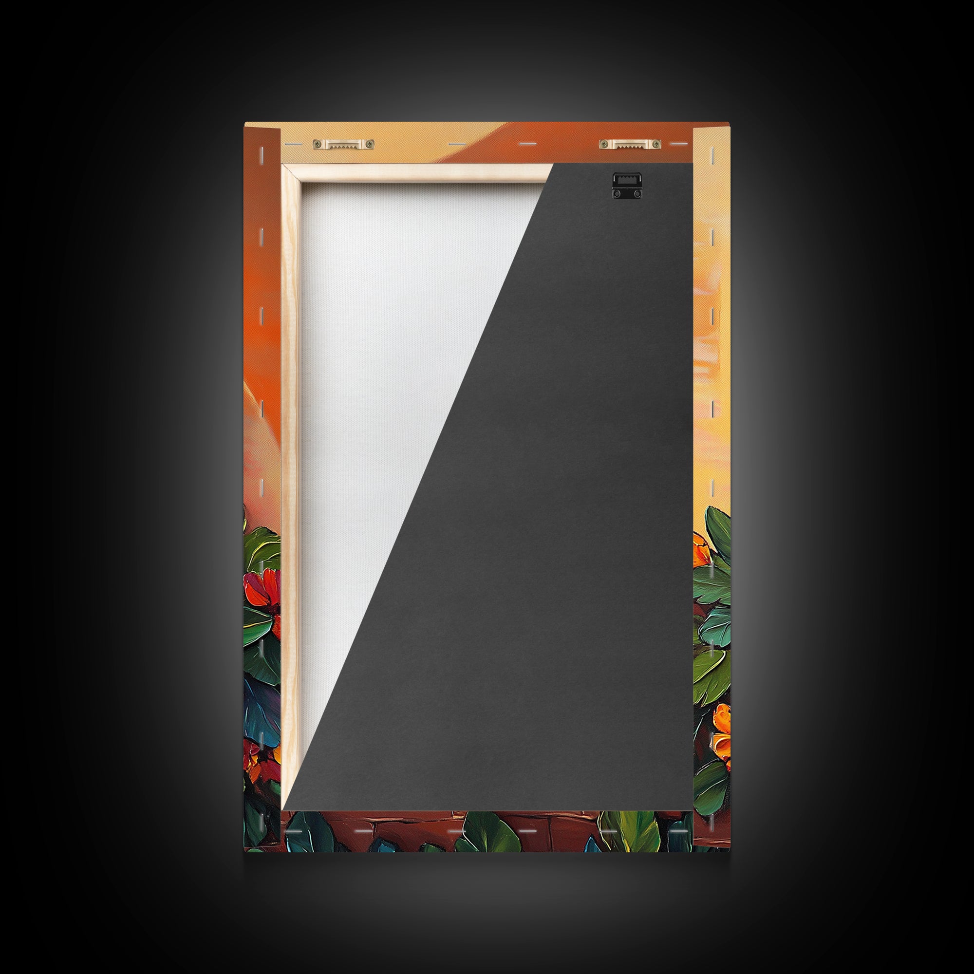 Royal Crest, Floral Emblem, Mediterranean Decor, Vibrant Details, Framed Canvas Print, Kitchen Wall Art, Spanish Wall Art, Regal Vibe