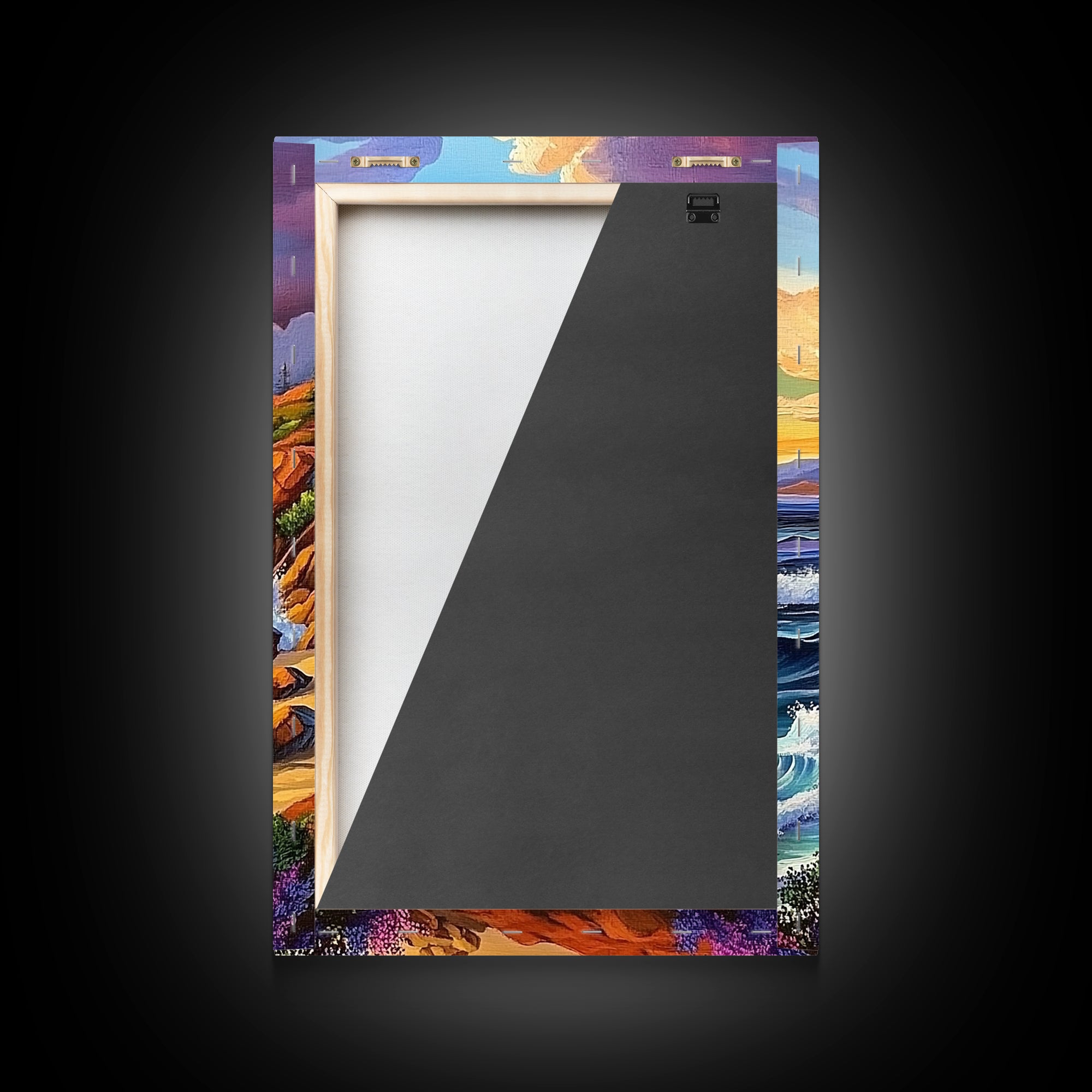 Rocky Beach Landscape, Dramatic Sky Scene, Coastal Ocean View, Canvas Print, Fall Nature Decor, Living Room Wall Art