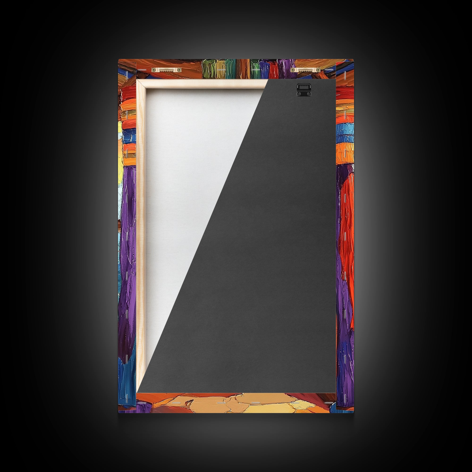 Dock Walkway, Tropical Pier, Ocean View, Beach Art, Framed Canvas Print coastal home decor, hallway wall art, vibrant nautical painting