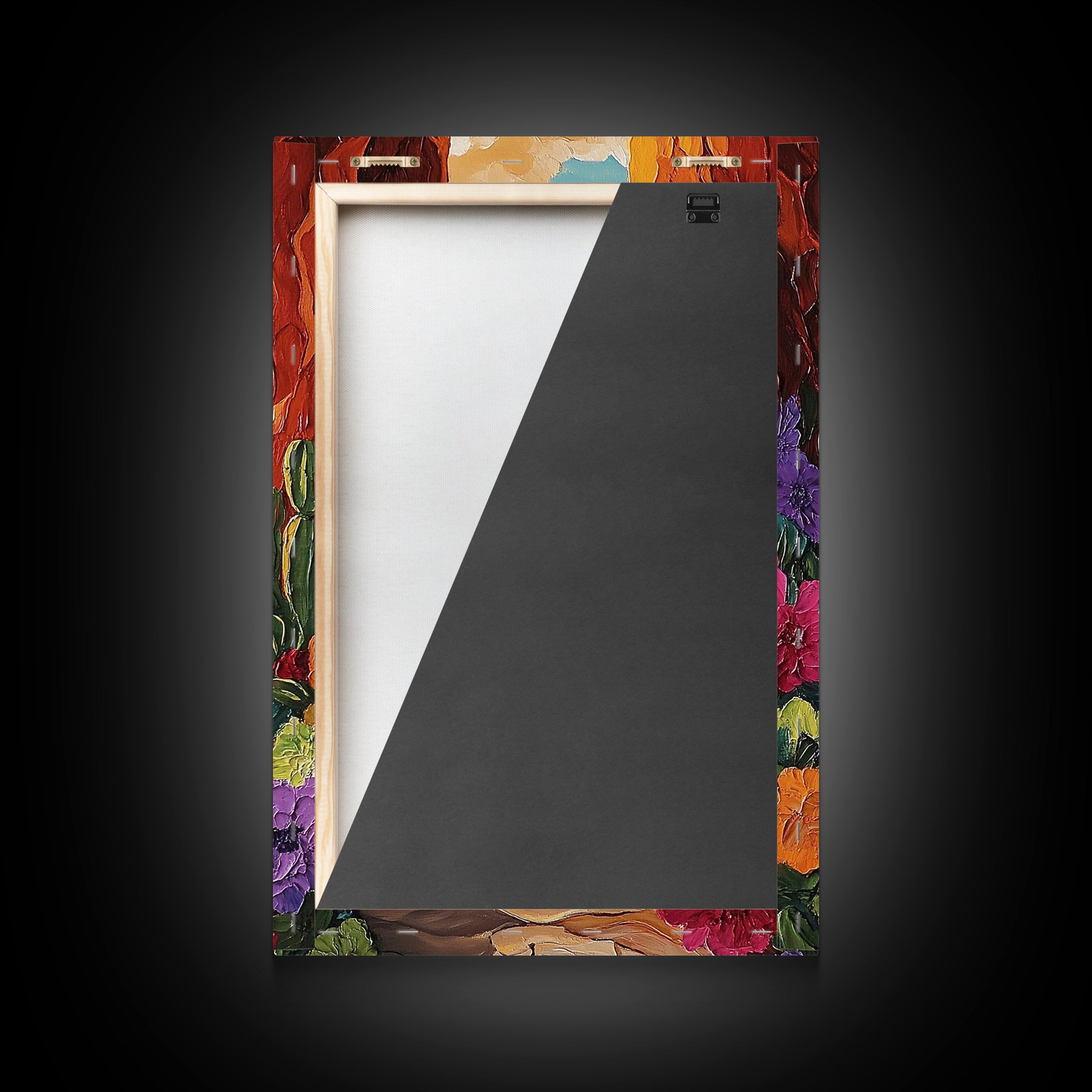 Canyon Wildflowers, Desert, Horizon, Canvas Print bold desert canyon landscape boho rustic mountain view wildflower wall art hallway decor