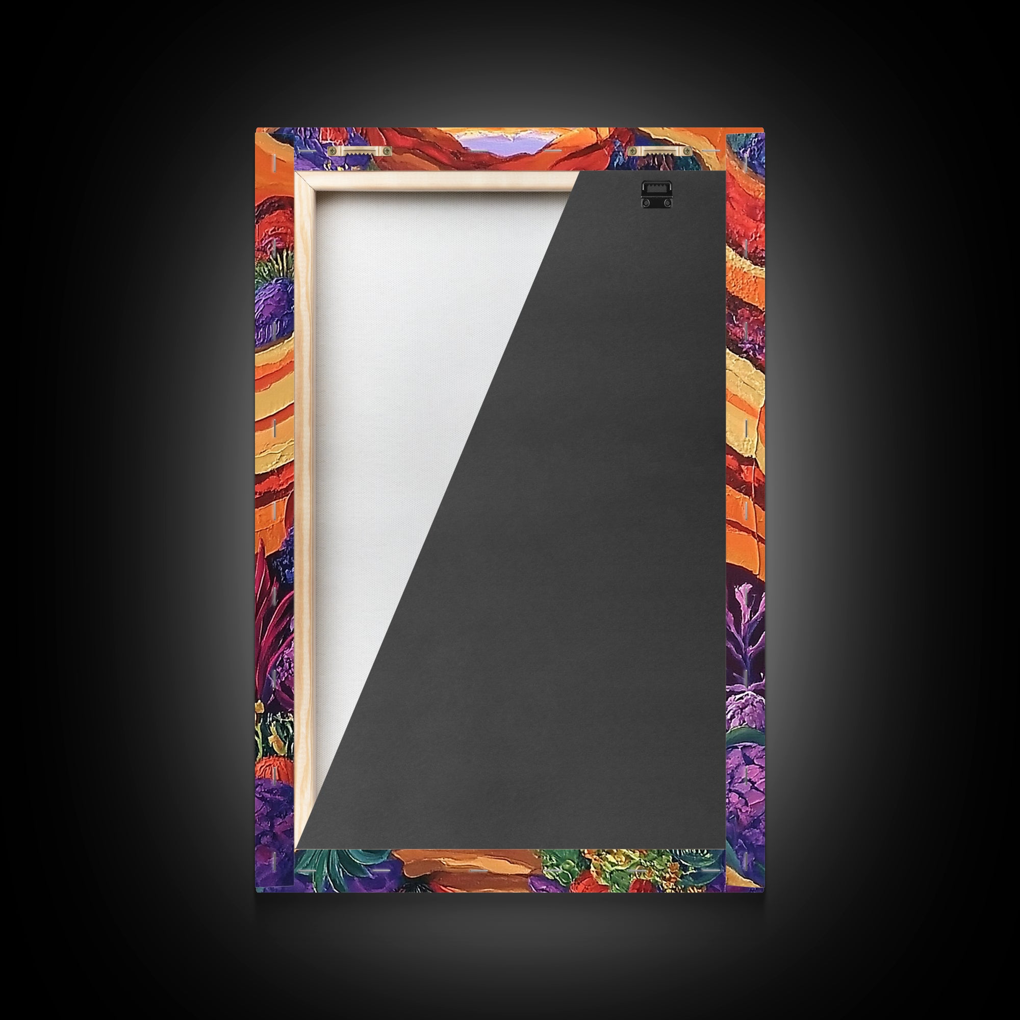 Coastal Archway, Ocean, Escape, Framed Canvas Print bold beach cave painting vivid seascape arch view boho tropical living room wall decor