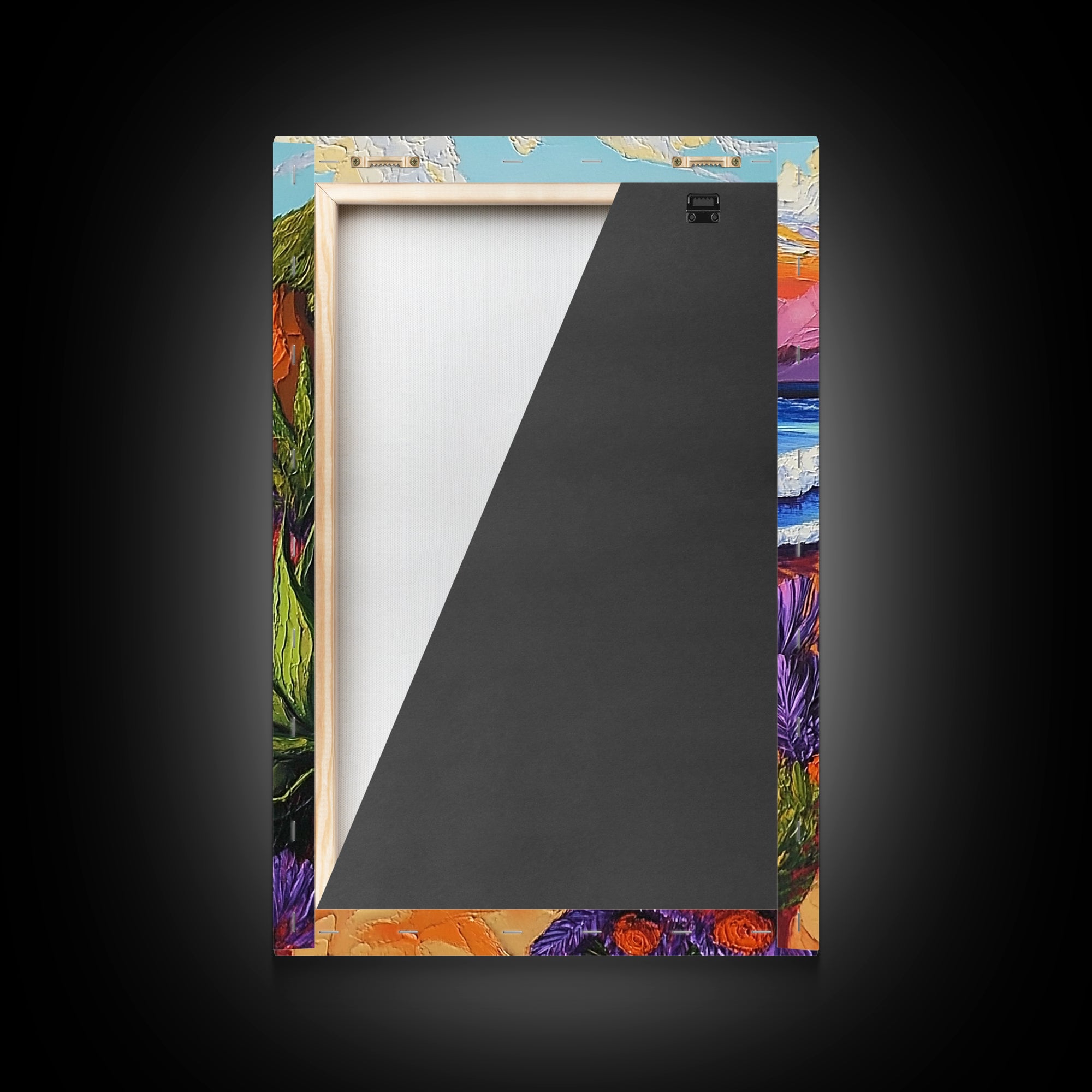 Beach Path, Sunset, Bliss, Canvas Print, tropical beach decor, bold wall art, coastal boho artwork, vibrant summer vibes, Bathroom or Hallway