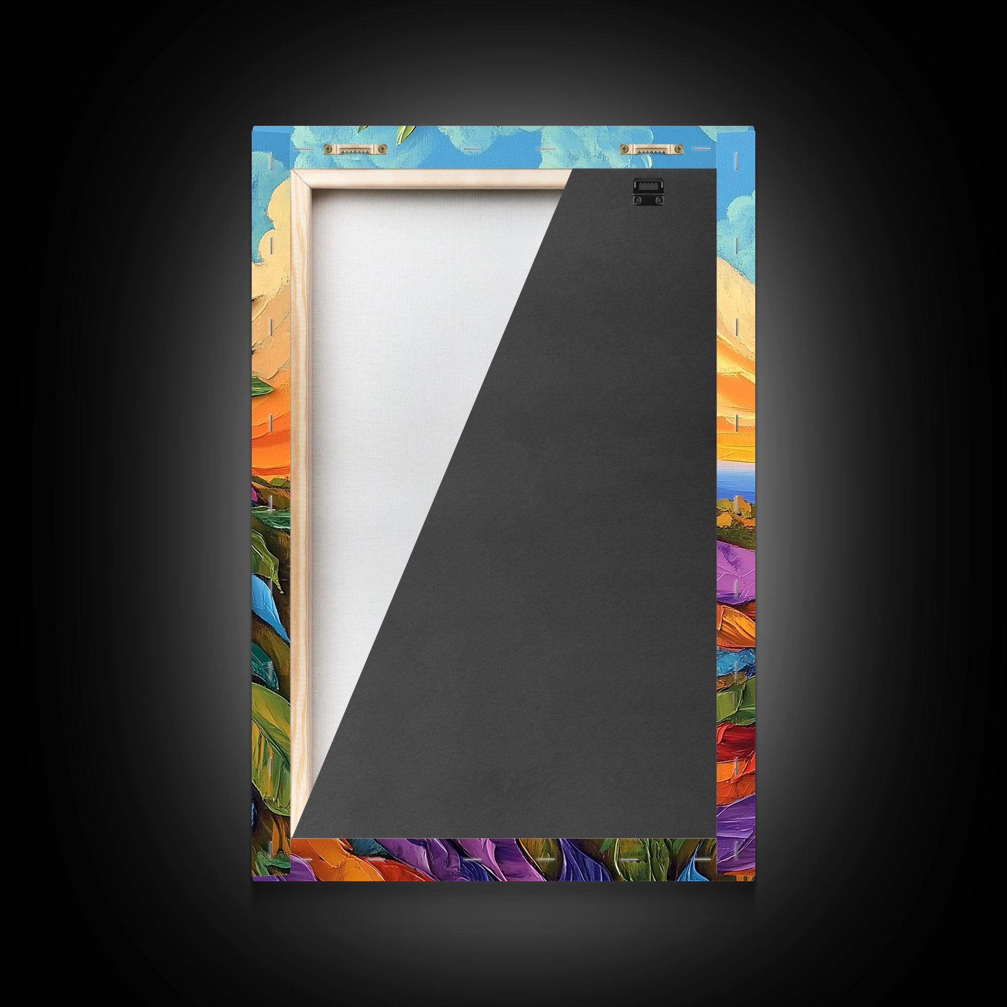 Abstract Bloom, Petals, Rainbow, Framed Canvas Print, bold flower art, modern botanical decor, textured wall piece, Bedroom or Entryway