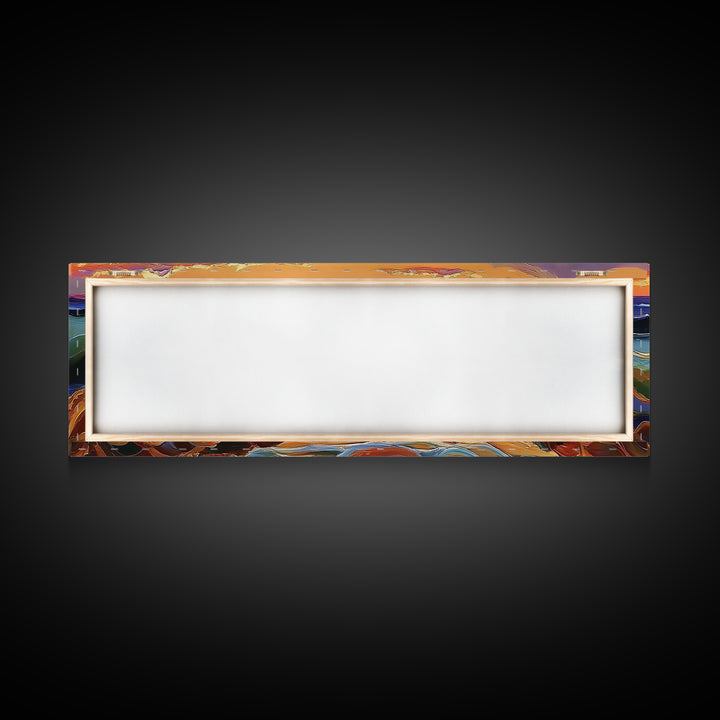 Breaking Wave, Seascape Sunset, Surf Art, Tranquil Ocean, Framed Canvas Print, Beach House Wall Art, Coastal Living Decor, Nature Scene