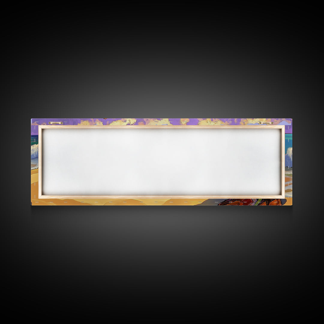 Driftwood Beach, Ocean Wave Art, Coastal Wall Art, Framed Canvas Print, Nature Home Decor, Relaxing Bathroom Art, Bedroom Art