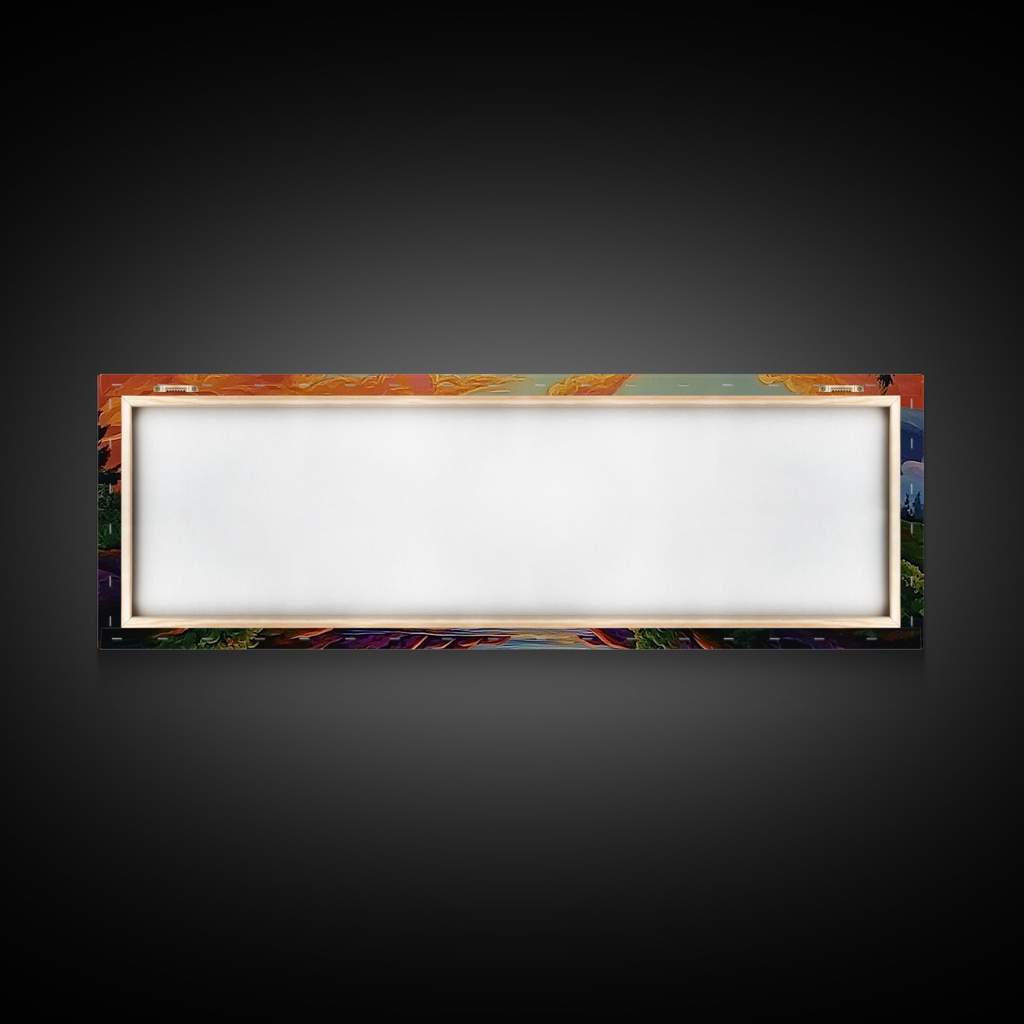 Cloudy Mountains, Sunset Glow, Forest Horizon, Tranquil Vibes, Framed Canvas Print, peaceful landscape, bedroom wall art