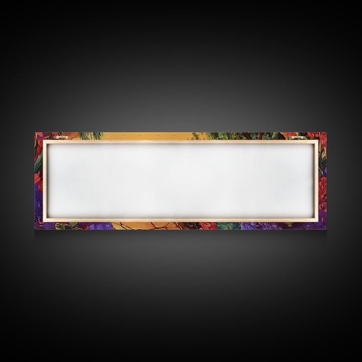 Desert Path, Floral Trail, Mountain View, Framed Canvas Print, Southwestern Wall Art, Nature Inspired Art, Boho Vibe, Living Room Decor