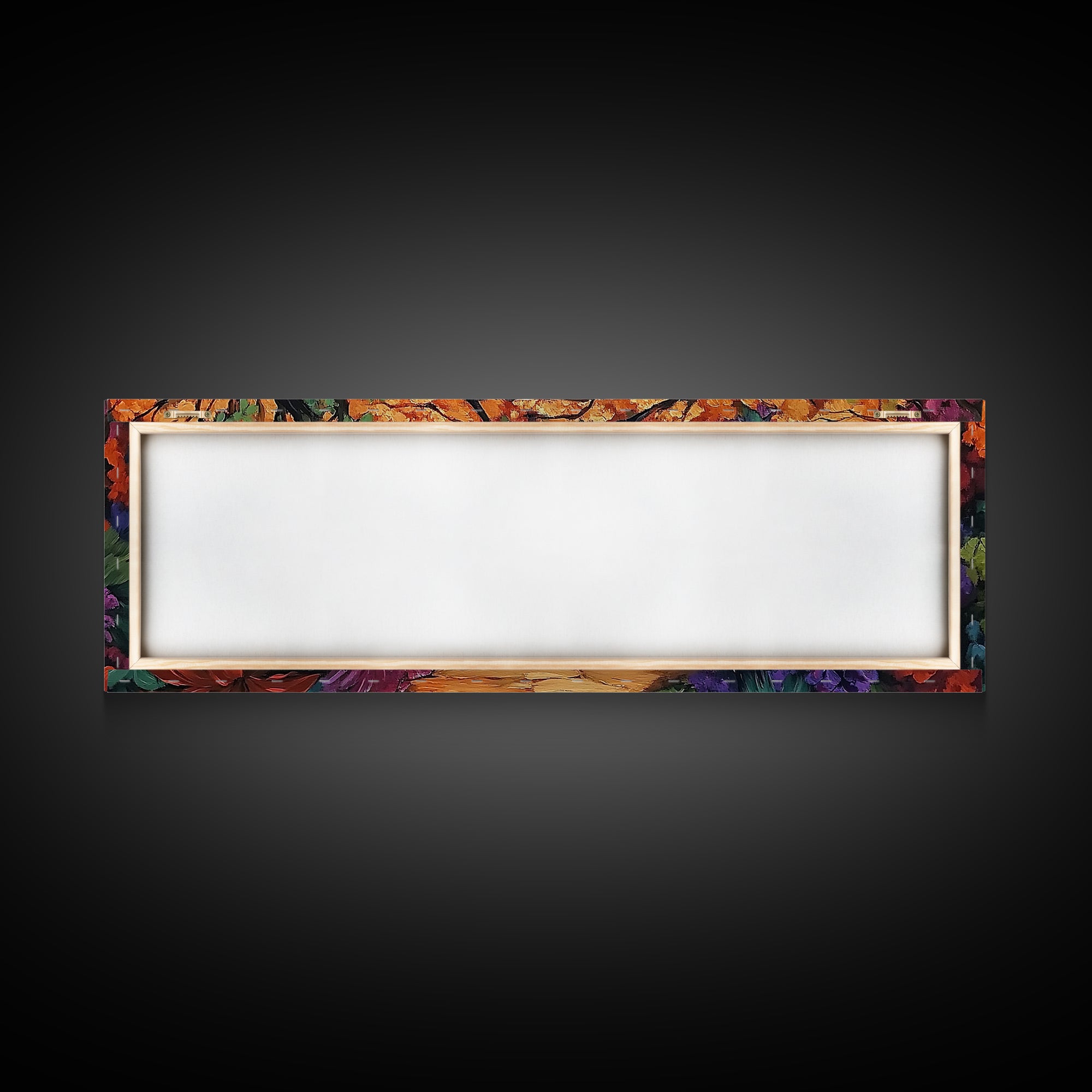 Autumn Archway, Colorful Path, Forest Lake, Vibrant Trees, Framed Canvas Print, Entryway Wall Art, Fall Nature Scene, Boho Art