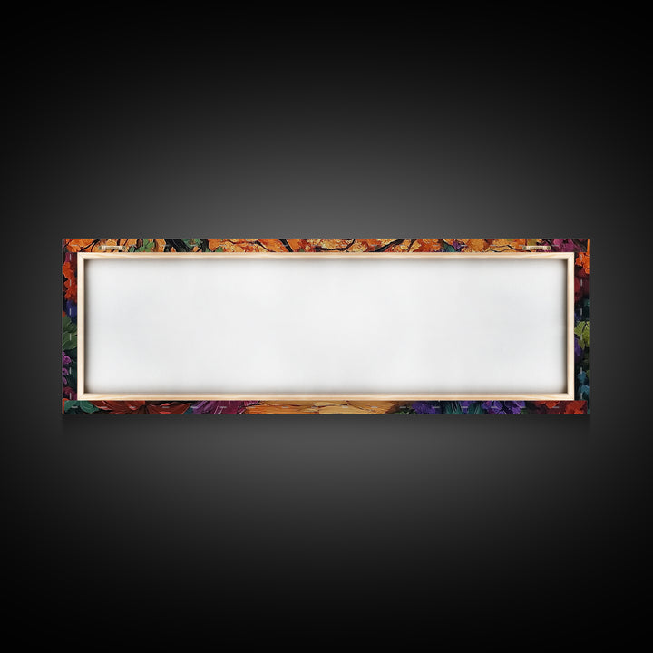 Autumn Archway, Colorful Path, Forest Lake, Vibrant Trees, Framed Canvas Print, Entryway Wall Art, Fall Nature Scene, Boho Art