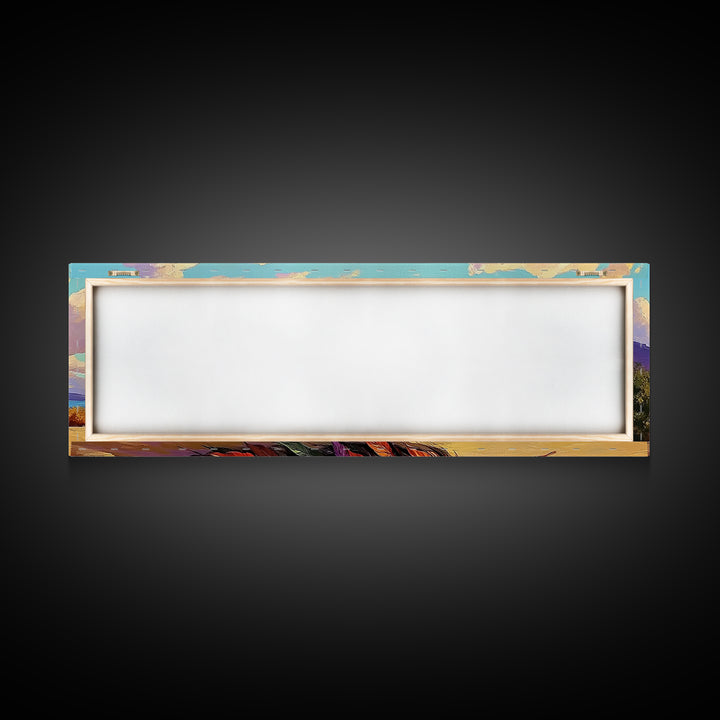 Autumn Leaves, Wind Blown, Fall Nature, Desert Scene, Framed Canvas Print, seasonal decor, rustic living room art, boho autumn artwork