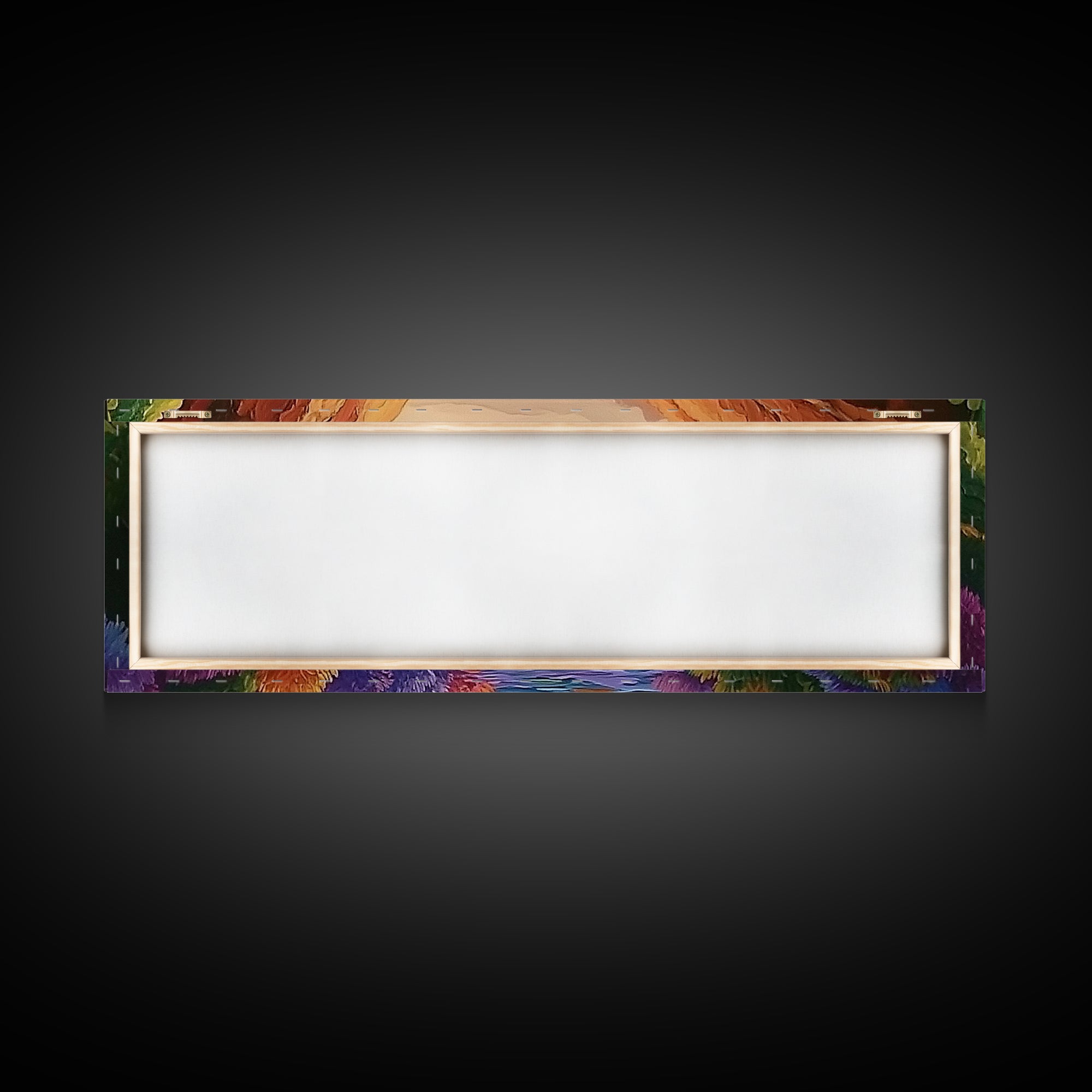 Canyon Stream Bloom, Colorful Desert River Scene, Vibrant Nature Painting, Framed Canvas Print, Southwest Living Room or Office Art