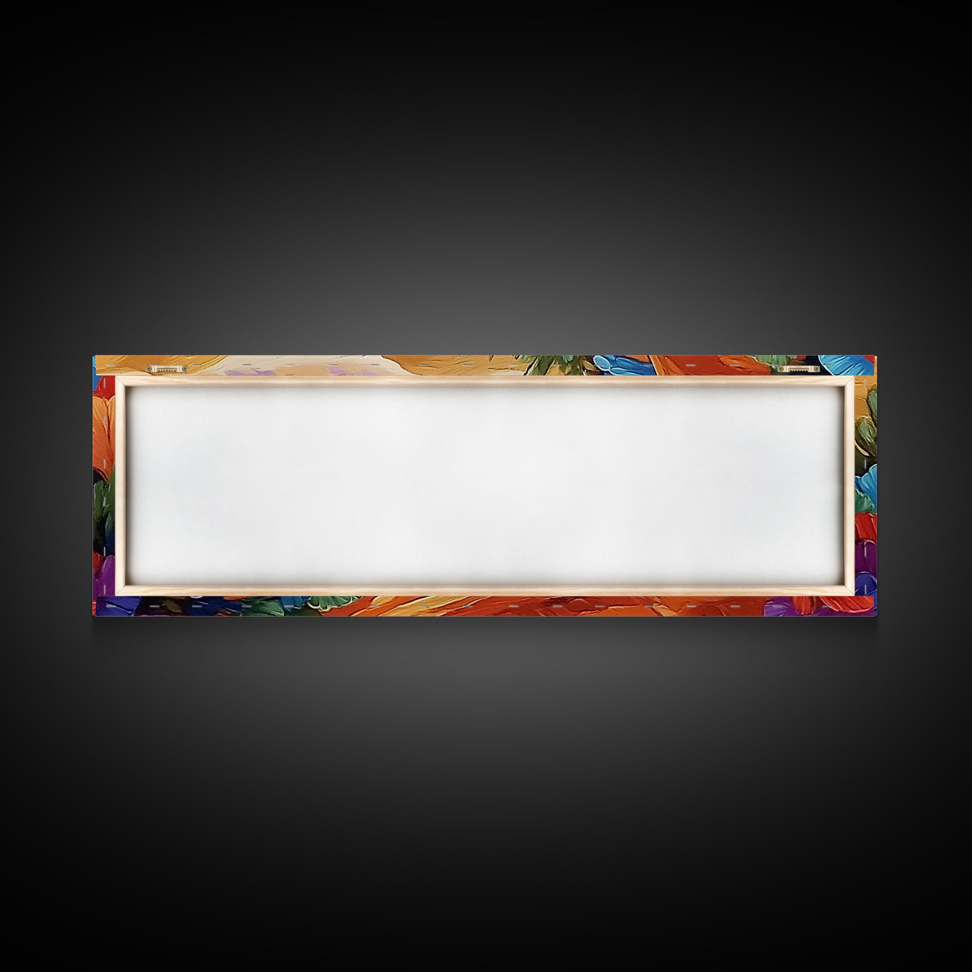 Colorful Desert Blooms, Vibrant Landscape, Boho Floral Style, Framed Canvas Print, Bedroom Wall Art, Modern Southwestern Painting