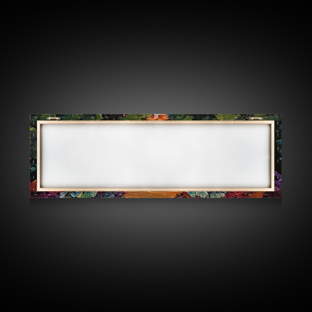 Autumn Lake View, Forest Path, Mountain Vibe, Framed Canvas Print, Fall Wall Art, Boho Landscape, Cozy Living Room Decor