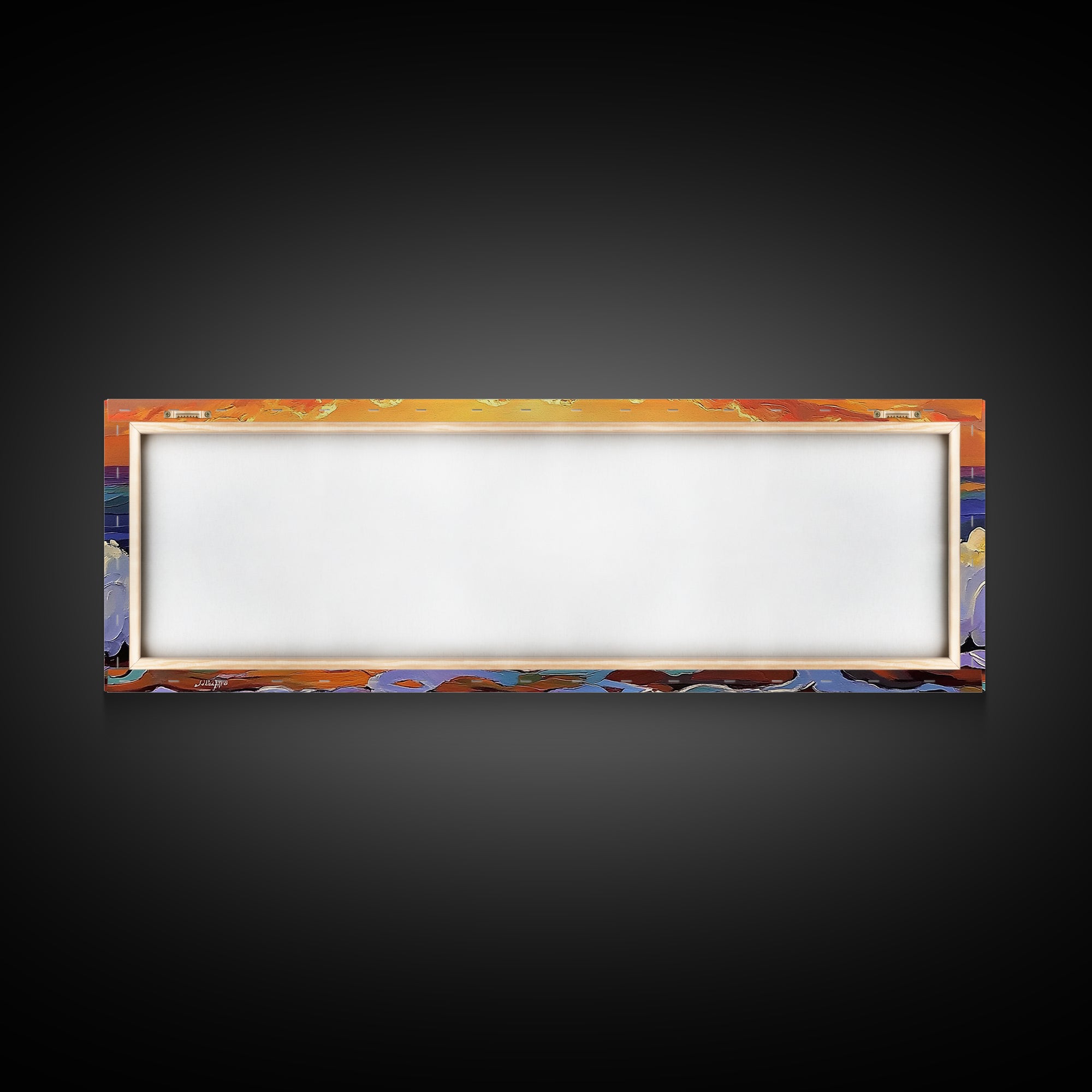 Breaking Wave Art, Sunset Ocean Surf, Bold Seaside Motion, Vibrant Coastal Palette, Framed Canvas Print, Bathroom Beach Decor