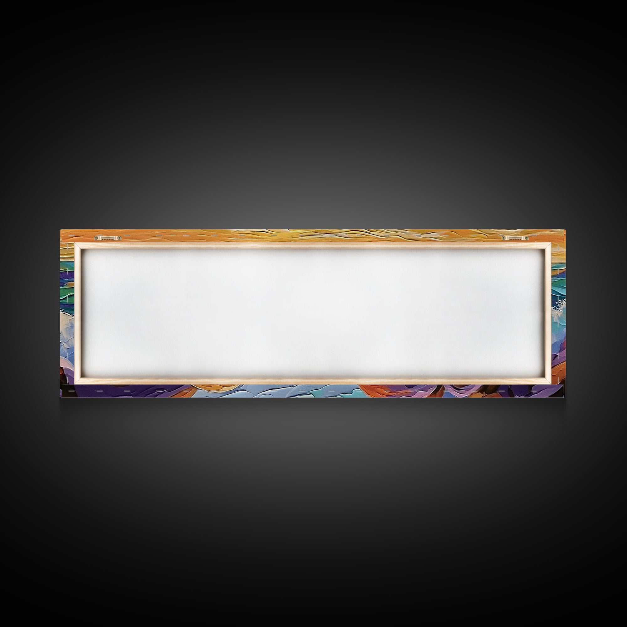 Rocky Shoreline Scene, Vibrant Sea Garden, Coastal Wave Power, Nature Texture Painting, Framed Canvas Print, Ocean Lover Wall Art