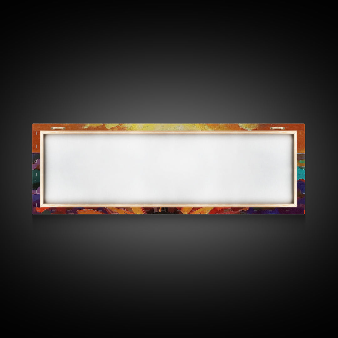 Compass Rose, Nautical Decor, Seafaring Art, Sunset Ocean, Framed Canvas Print, Beach House Art, Office Wall Art, Boho Travel Art