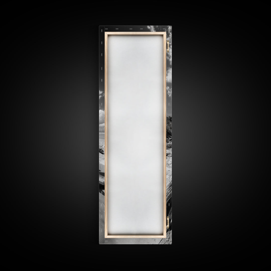 Coastal Driftwood, Sandy Beach, Ocean View, Rustic Style, Canvas Print, Fall Wall Art, Bathroom Decor, Nature Photography Art