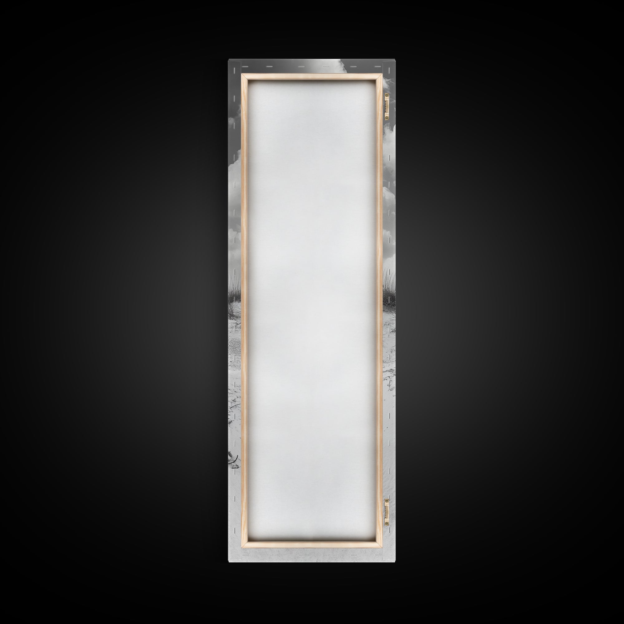 Beachfront Cabin, Rustic Shack, Seaside Simplicity, Cloudy Sky, Island Life, Framed Canvas Print, Entryway Wall Art, Coastal Farmhouse Decor