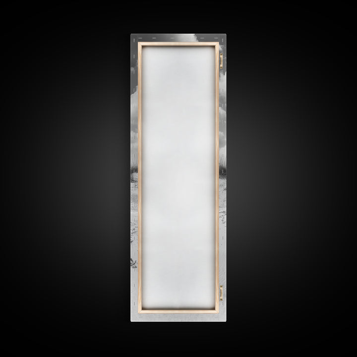 Beachfront Cabin, Rustic Shack, Seaside Simplicity, Cloudy Sky, Island Life, Framed Canvas Print, Entryway Wall Art, Coastal Farmhouse Decor