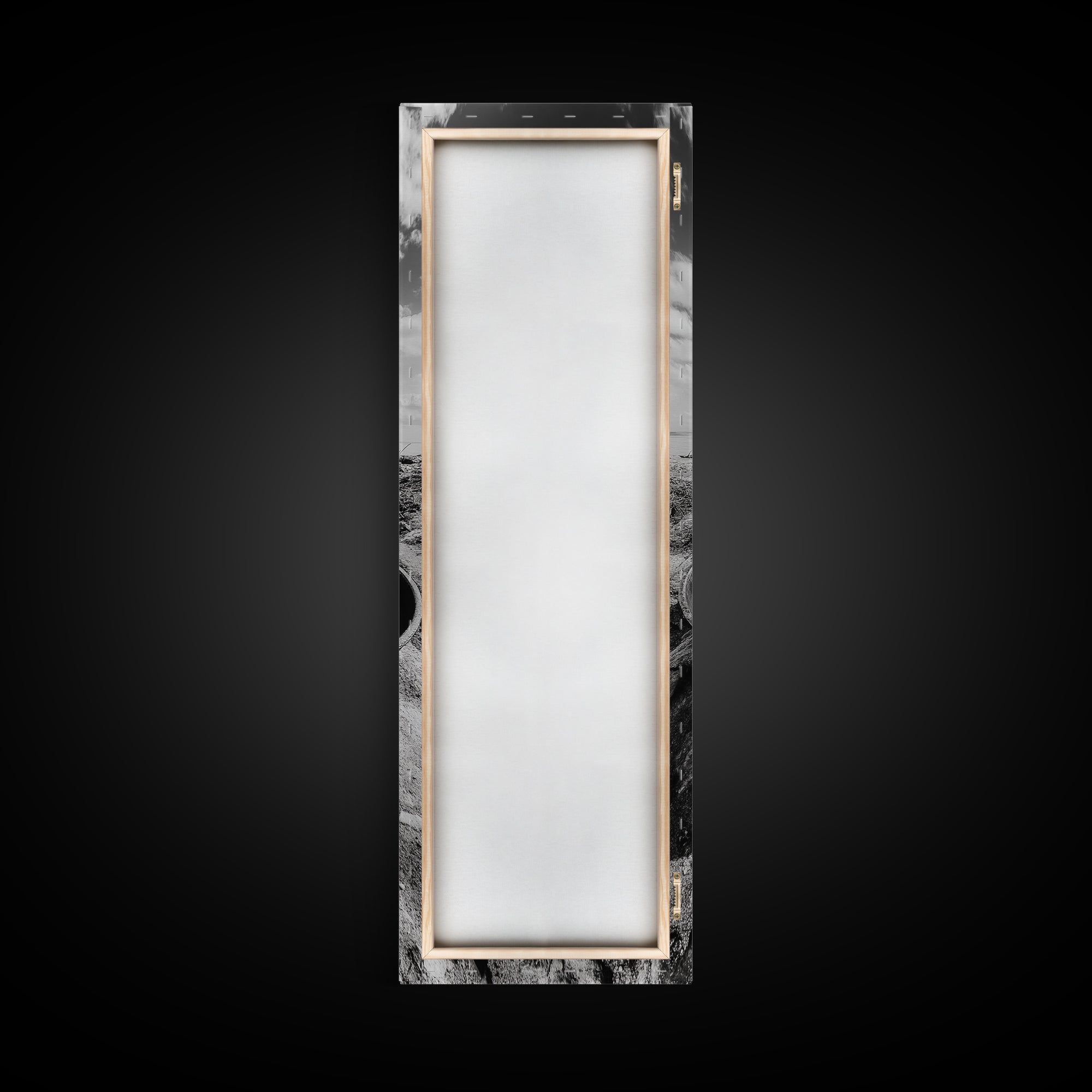 Desert Bowl, Coastal Landscape, Black and White Texture, Minimal Earth Tones, Framed Canvas Print, Rustic Farmhouse Kitchen Wall Art