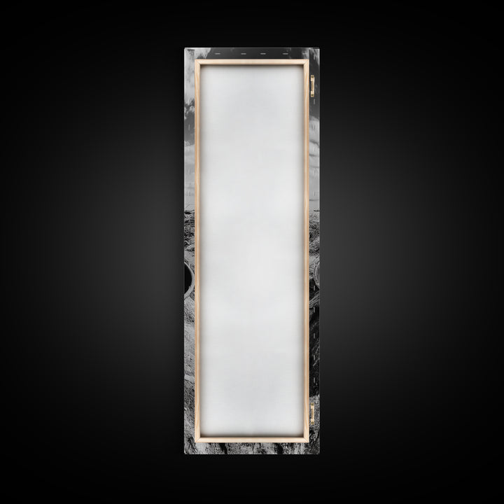 Desert Bowl, Coastal Landscape, Black and White Texture, Minimal Earth Tones, Framed Canvas Print, Rustic Farmhouse Kitchen Wall Art