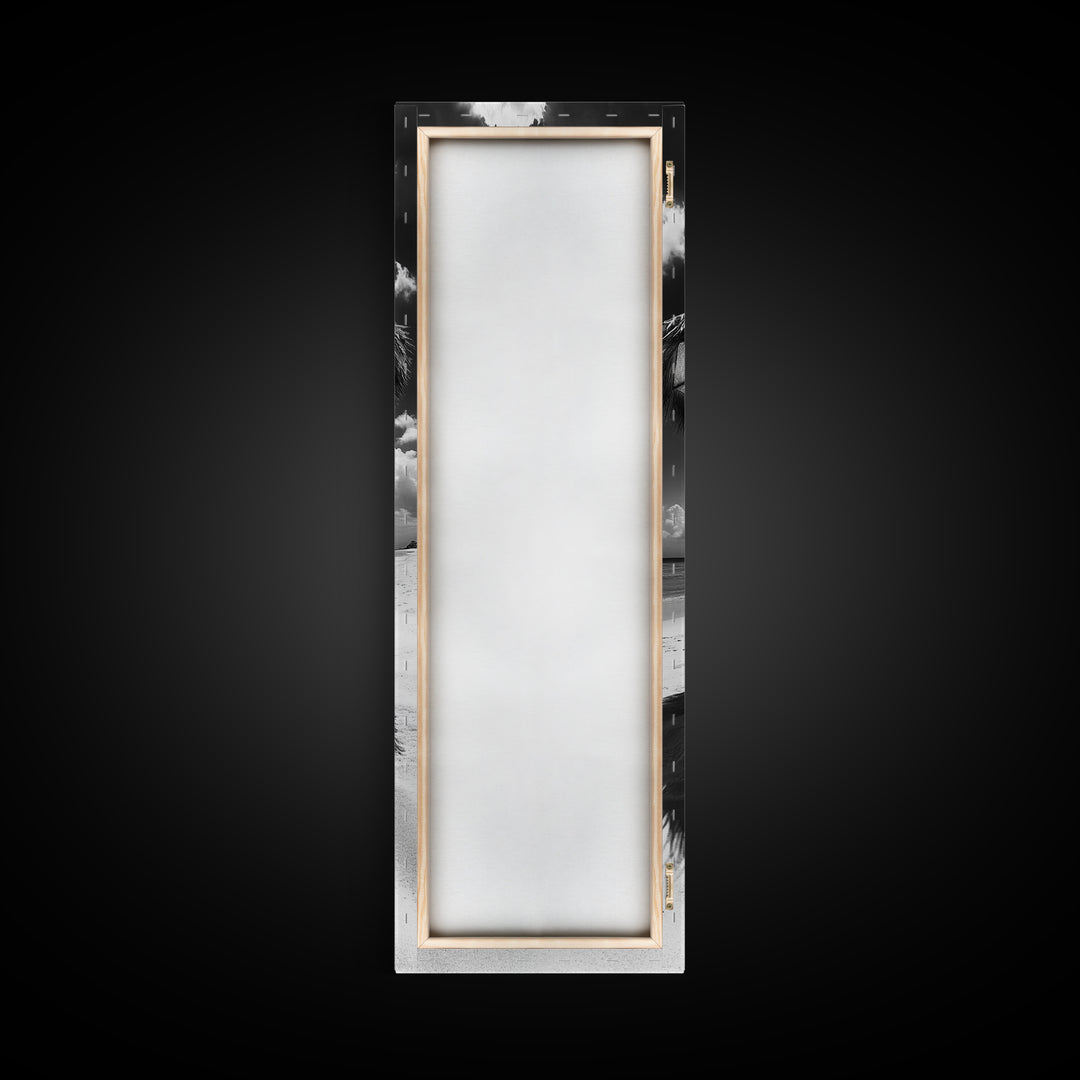 Beach Umbrella, Summer Shade, Ocean Serenity, Island Dreams, Coastal Peace, Framed Canvas Print, Living Room Wall Art, Boho Tropical Décor