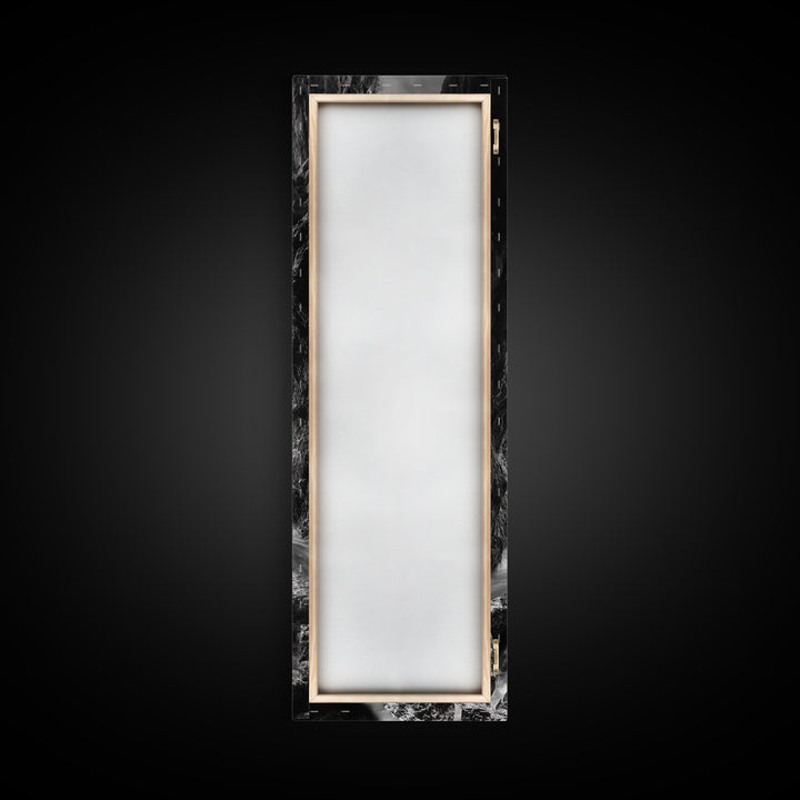 Rocky Passage, Seaside View, Cave Entrance, Dramatic Nature Scene, Framed Canvas Print, Moody Black and White Bedroom Wall Art, Hallway Decor