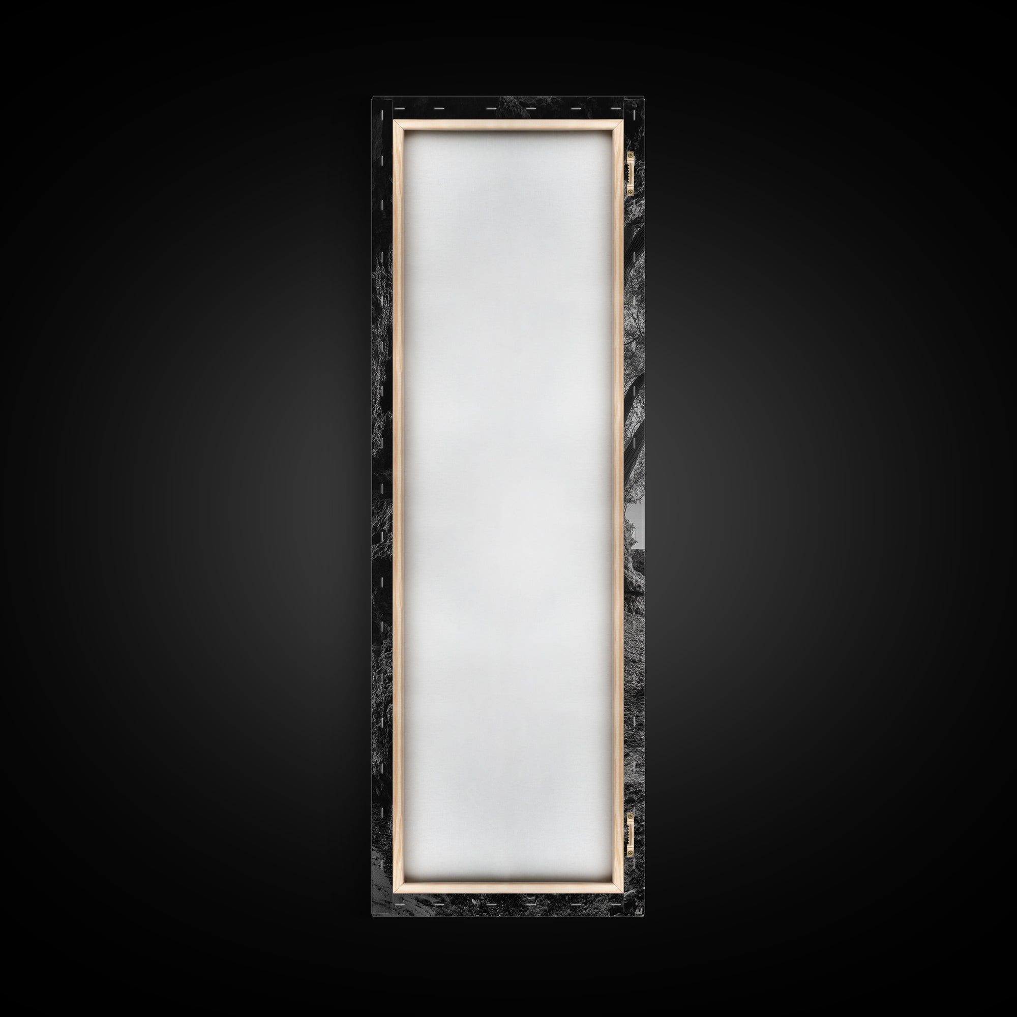 Cave View, Coastal Tree, Ocean Horizon, Black and White Landscape, Canvas Print, Rustic Seaside Art, Living Room Art, Entry Wall Decor