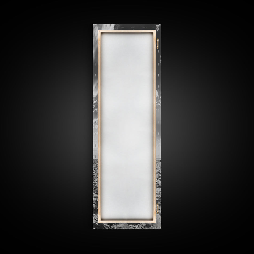 Beach Volleyball, Sandy Court, Summer Games, Ocean Sky, Active Lifestyle, Framed Canvas Print, Game Room Wall Art, Sporty Coastal Art