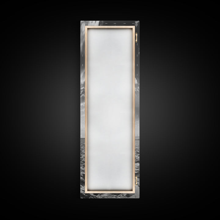 Beach Volleyball, Sandy Court, Summer Games, Ocean Sky, Active Lifestyle, Framed Canvas Print, Game Room Wall Art, Sporty Coastal Art