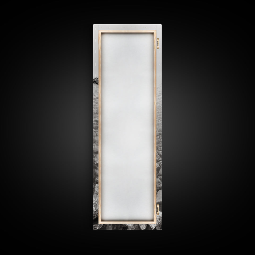 Rowboat Stillness, Peaceful Waters, Lake Canoe, Canvas Print, Entryway Wall Art, Minimalist Home Decor, Black and White Photography