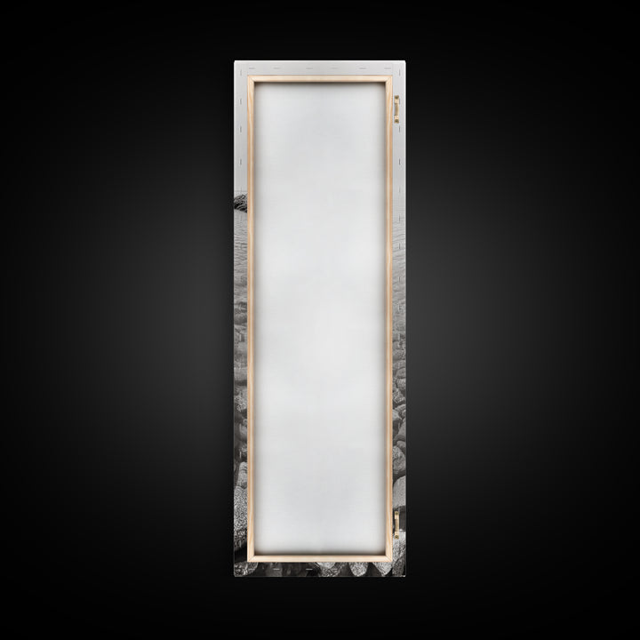 Rowboat Stillness, Peaceful Waters, Lake Canoe, Canvas Print, Entryway Wall Art, Minimalist Home Decor, Black and White Photography