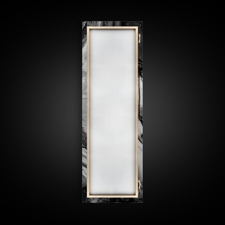 Coastal Bed View, Ocean Canopy, Seaside Rest, Framed Canvas Print, Boho Bedroom Wall Art, Rustic Beach Photography, Nature Retreat Decor