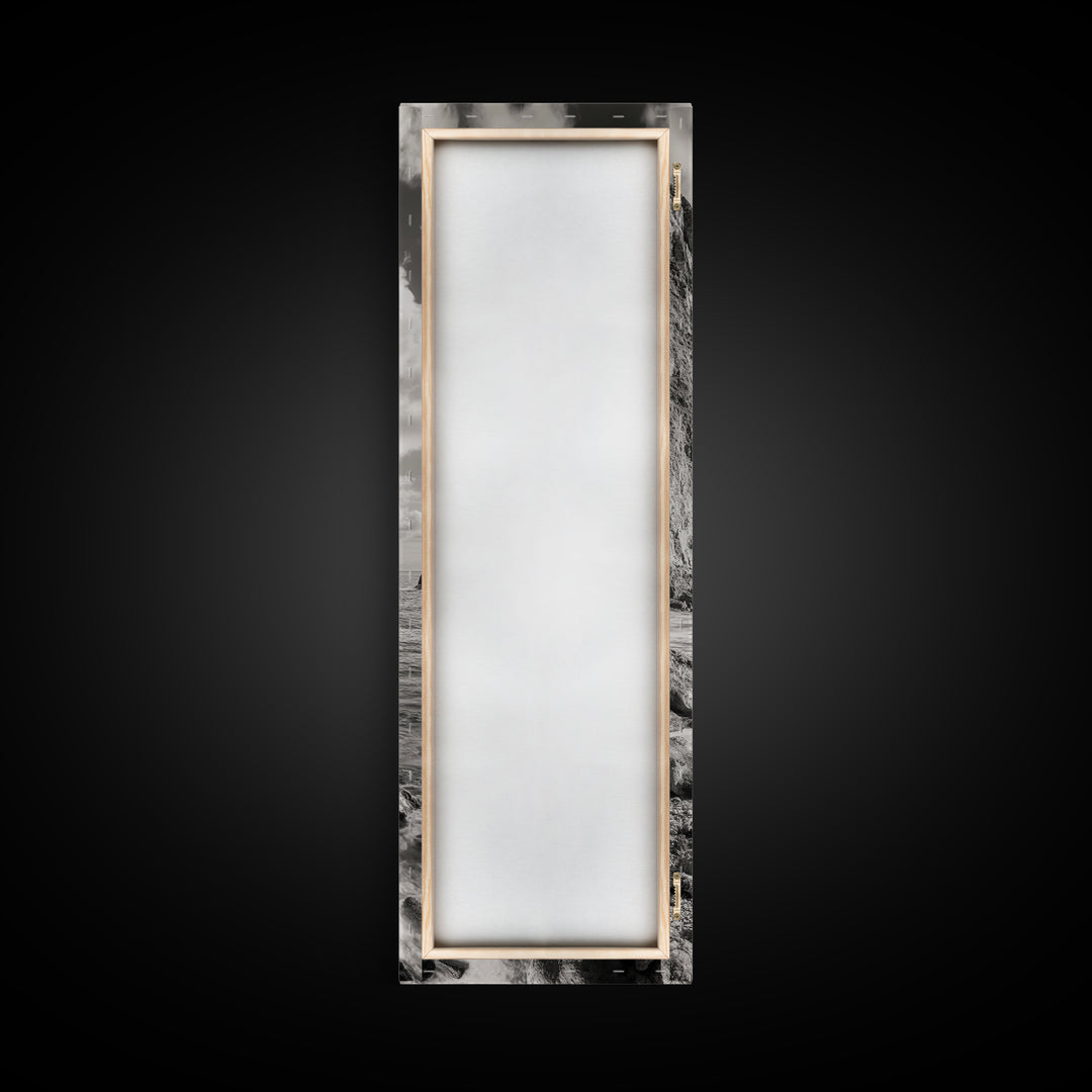 Coastal Cliffside, Seaside Rock Wall, Ocean Wilderness, Canvas Print, Rustic Beach House Art, Adventure Decor, Nature Photography