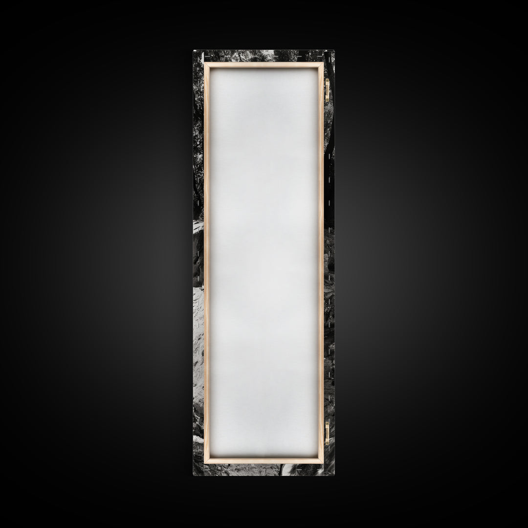 River Light Path, Black White Nature, Zen Landscape, Forest Photography, Canvas Print, Rustic Home Decor, Entryway Wall Art, Cabin Wall Art