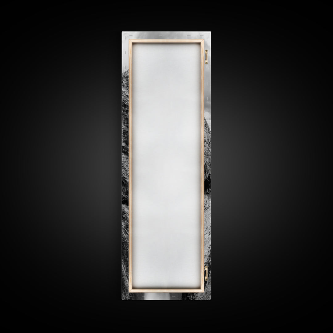 Rocky Sea Gap, Moody Ocean Art, Monochrome Seascape, Minimalist Wall Decor, Canvas Print, Coastal Living Room Wall Art, Living Room Art