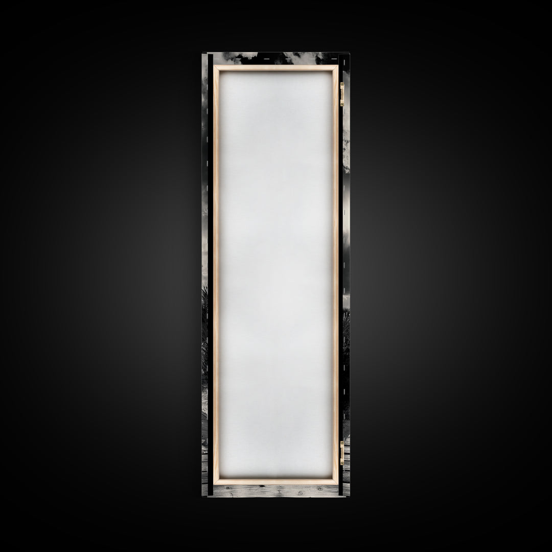 Boardwalk Path, Coastal Sunset, Palm Trees, Framed Canvas Print, Beach Walkway Wall Art, Entryway or Living Room Coastal Decor