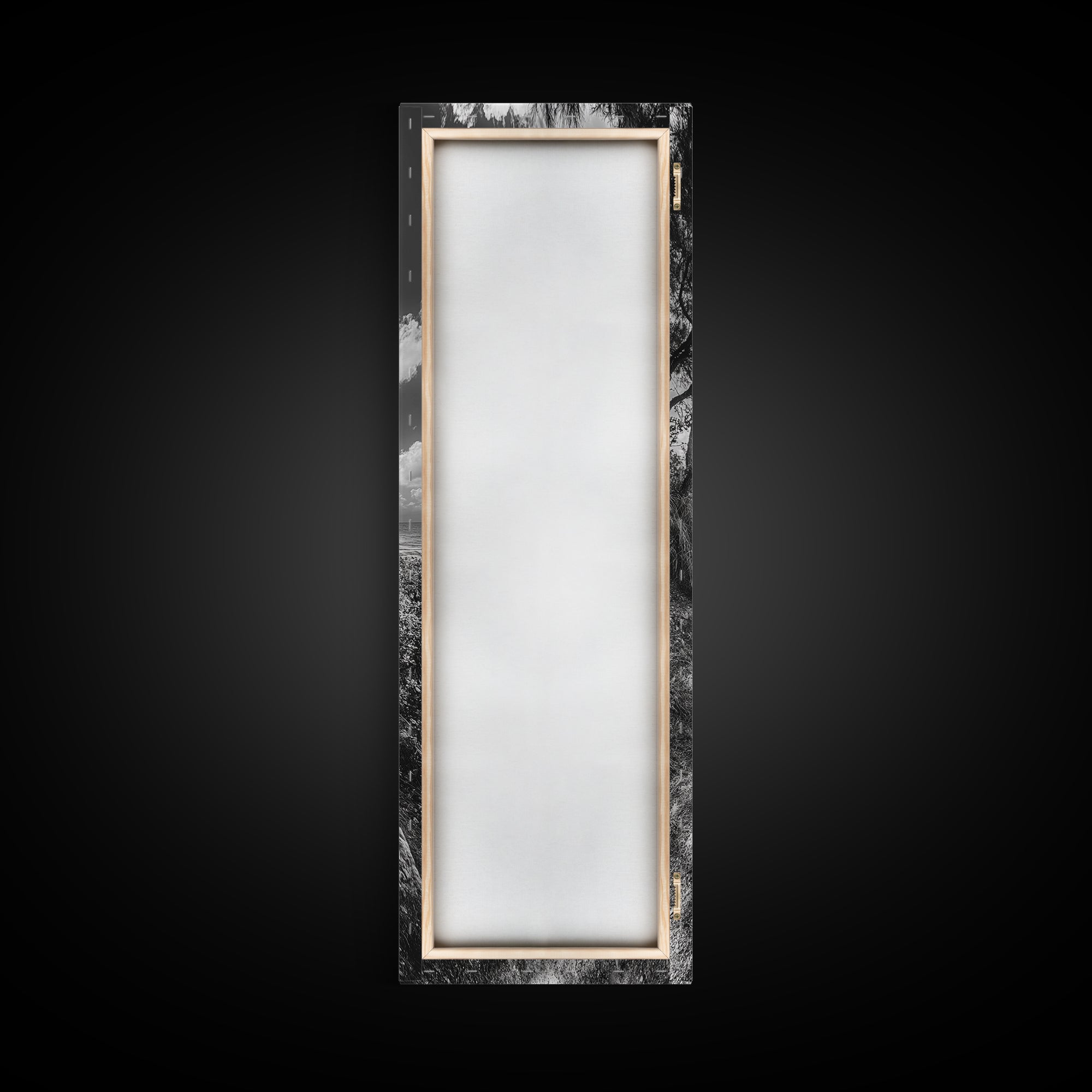 Coastal Nature Trail, Ocean Path View, Tranquil Landscape, Framed Canvas Print, Beach House Art, Bathroom Wall Art, Game Room Wall Art