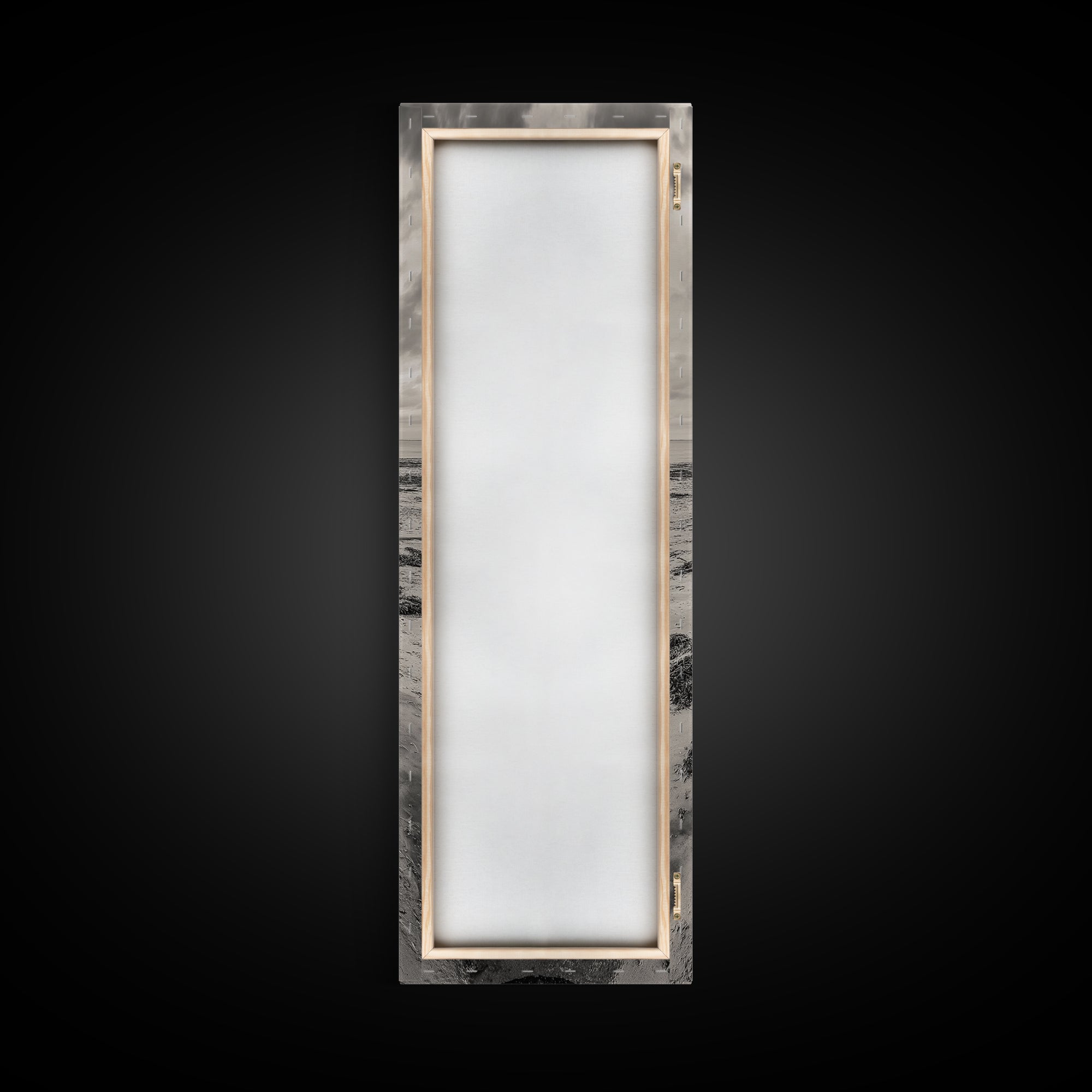 Rusted Pipe Beach, Industrial Coastal Vibe, Grunge Seascape, Framed Canvas Print, Urban Loft Art, Bathroom Wall Art, Office Wall Art