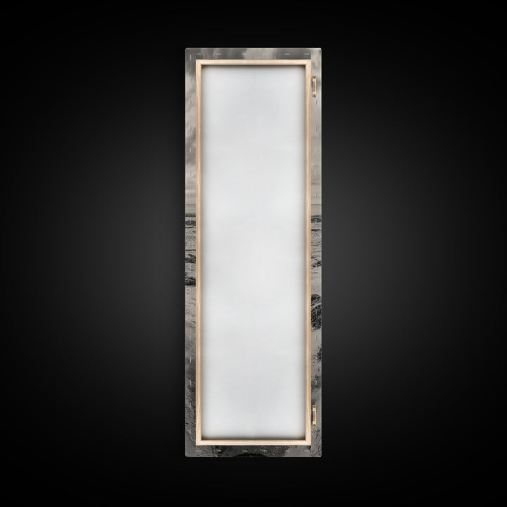 Rusted Pipe Beach, Industrial Coastal Vibe, Grunge Seascape, Framed Canvas Print, Urban Loft Art, Bathroom Wall Art, Office Wall Art